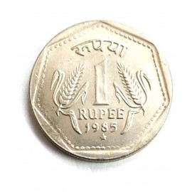 RARE ONE RUPEE SMALL COIN (6 GRAMS) YEAR 1985 FOR COLLECTION