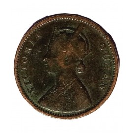RARE VICTORIYA QUEEN ONE QUARTER ANNA YEAR 1962 ANTIQUE VINTAGE COIN