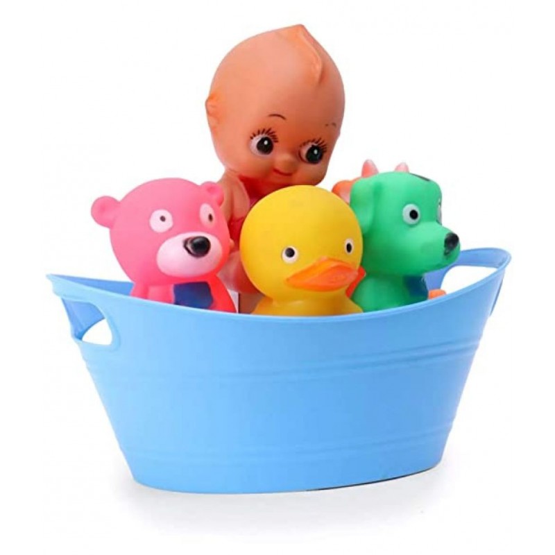 RATNA'S Squeezy Baby with Animal Friends(4 Animal Squeezy) Premium Quality Bath TIME and Playtime Toys for Infants