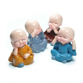 RAVARIYA GRAPHICS Figurines Porcelain Buddha Idol 5 x 4 cms Pack of 4