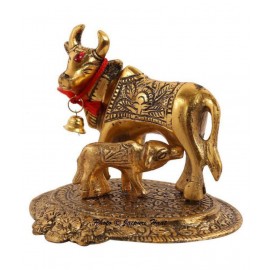 RK Thinking Generation Box Kamdhenu Cow Brass Idol