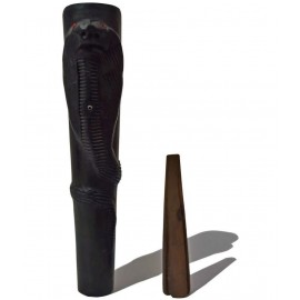 RKD ENTERPRISES Black 10 cm Clay Chillum - Pack of 1