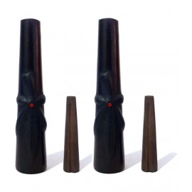 RKD ENTERPRISES Black 10 cm Clay Chillum - Pack of 2