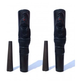 RKD ENTERPRISES Black 10 cm Clay Chillum - Pack of 2
