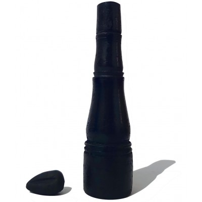 RKD ENTERPRISES Black 8 cm Clay Chillum - Pack of 2