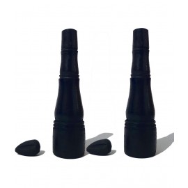 RKD ENTERPRISES Black 8 cm Clay Chillum - Pack of 2