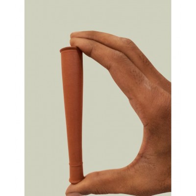 RKD ENTERPRISES Brown 10 cm Clay Chillum - Pack of 2