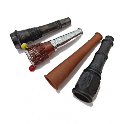 RKD ENTERPRISES Multicolour 9 cm Clay Chillum - Pack of 4