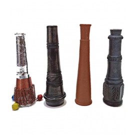 RKD ENTERPRISES Multicolour 9 cm Clay Chillum - Pack of 4