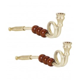 RKS brass hookah Gold 11 cm Brass Pipe - Pack of 2