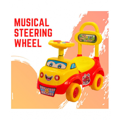 ROYAL RIDEONS Car Rider Manual Car for Baby (Red)