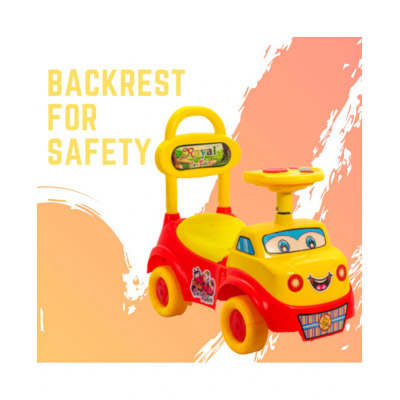 ROYAL RIDEONS Car Rider Manual Car for Baby (Red)