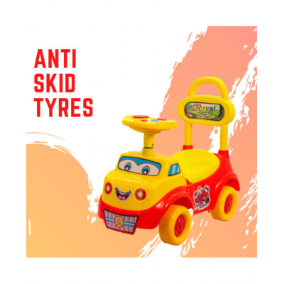 ROYAL RIDEONS Car Rider Manual Car for Baby (Red)