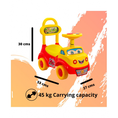 ROYAL RIDEONS Car Rider Manual Car for Baby (Red)