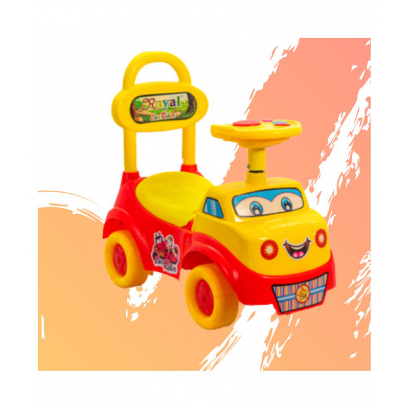 ROYAL RIDEONS Car Rider Manual Car for Baby (Red)