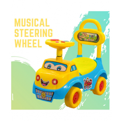 ROYAL RIDEONS Cartoon Rider Manual Car for Baby (Blue)