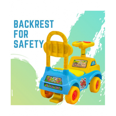 ROYAL RIDEONS Cartoon Rider Manual Car for Baby (Blue)