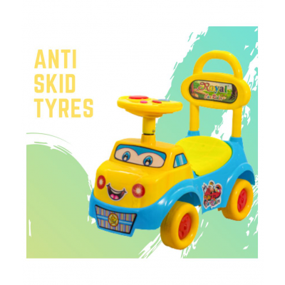 ROYAL RIDEONS Cartoon Rider Manual Car for Baby (Blue)