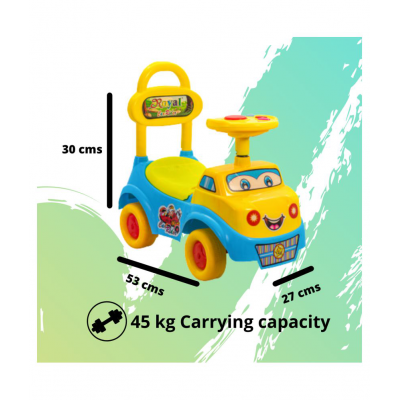 ROYAL RIDEONS Cartoon Rider Manual Car for Baby (Blue)