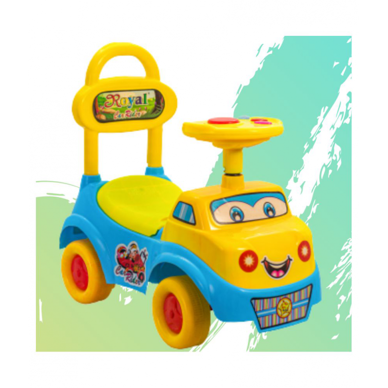 ROYAL RIDEONS Cartoon Rider Manual Car for Baby (Blue)