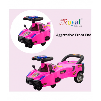ROYAL RIDEONS Formula Swing Magic Car Ride On for Kids with Surprise Gift (Pink)