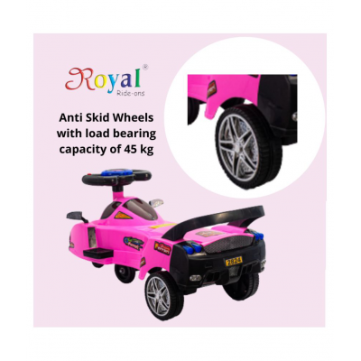 ROYAL RIDEONS Formula Swing Magic Car Ride On for Kids with Surprise Gift (Pink)