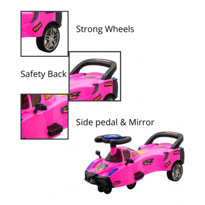 ROYAL RIDEONS Formula Swing Magic Car Ride On for Kids with Surprise Gift (Pink)