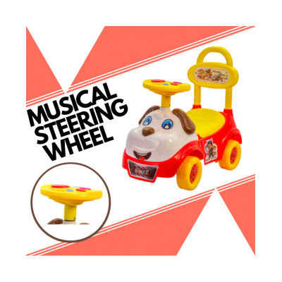 ROYAL RIDEONS Puppy Rider for Kids with Surprise Gift (Red)