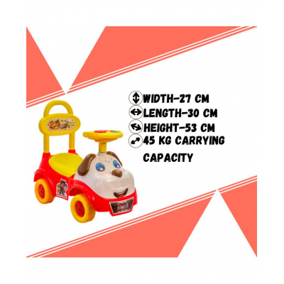 ROYAL RIDEONS Puppy Rider for Kids with Surprise Gift (Red)