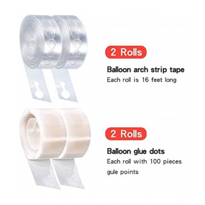 RTB Enterprises 2 Balloon Arch Tape with 2 Glue Dots Roll, 200 Glue Dots Roll, 32 Feet Balloon Garland for Balloon Arch Birthday Party Decoration, Celebration - Pack of 4 Units