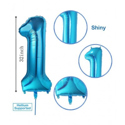 RTB Enterprises 5pcs 1st Birthday Balloons Baby Boy Blue Balloon Set for Birthday Party, Party Decoration, Kids Birthday Decoration, Celebration