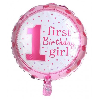 RTB Enterprises 5pcs 1st Birthday Balloons Baby Girl Pink Balloon Set Birthday for Party Decoration, Kids Birthday Decoration, Celebration - Pack of 1