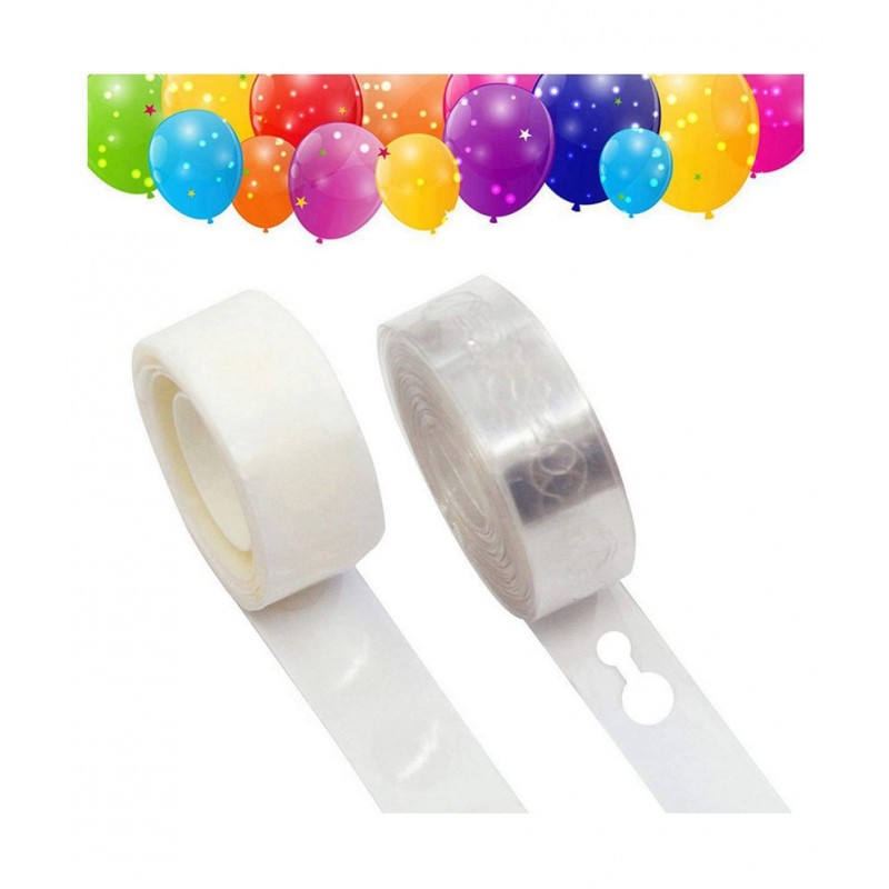 RTB Enterprises Balloon Arch Tape with Glue Dots Roll, 100 Glue Dots Roll, 16 Feet Balloon Garland for Balloon Arch Birthday Party Decoration, Celebration - Pack of 2 Units