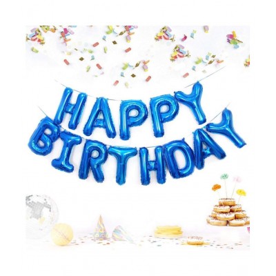 RTB Enterprises Happy Birthday Glossy Blue foil Balloon for Birthday Parties, Decoration and Celebration (Pack of 13 Balloons)