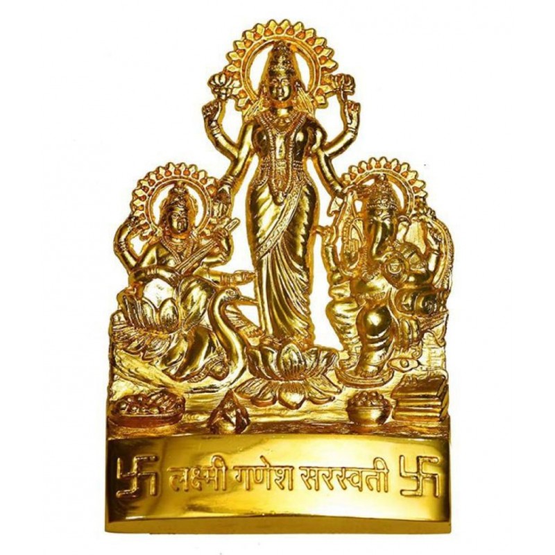 RUDRA DIVINE Lakshmi Ganesha Saraswati Brass Idol