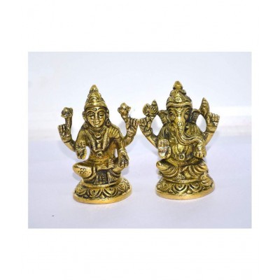 RUDRA DIVINE Laxmi Ganesh Brass Idol