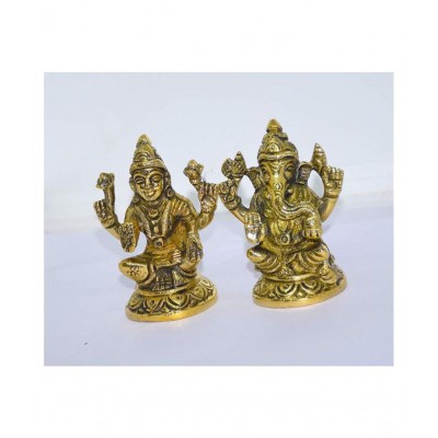 RUDRA DIVINE Laxmi Ganesh Brass Idol