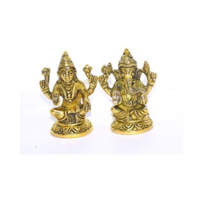 RUDRA DIVINE Laxmi Ganesh Brass Idol