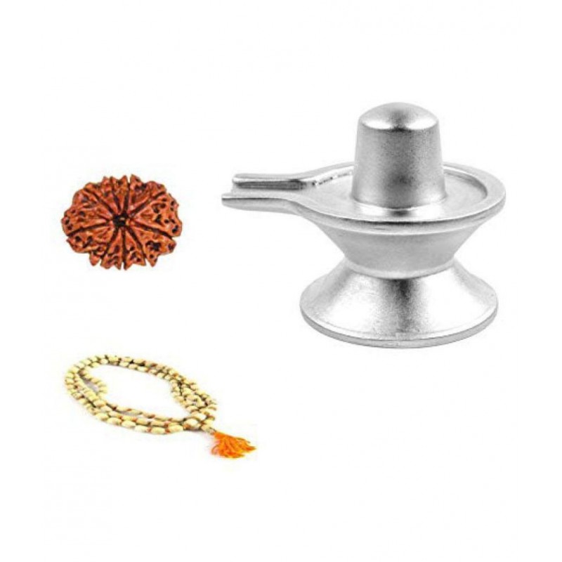 RUDRA DIVINE Rudraksha with Parad Shivling 25 GM and Tulsi Mala Combo