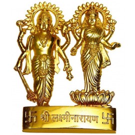 RUDRA DIVINE Vishnu Laxmi Brass Idol