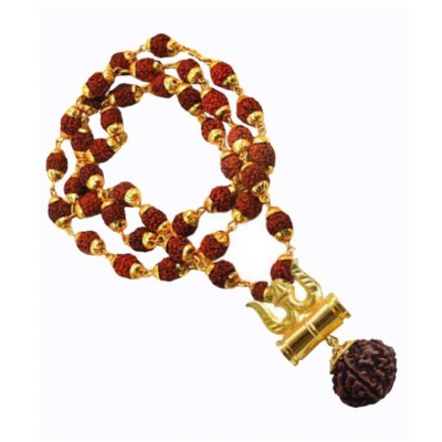 RUDRA ZONE SHIVA TRISUL DAMRU RED RUDRAKSHA MALA