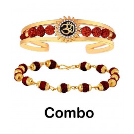 RUDRAKSHA BRACELET& OM Kada COMBO PACK OF 2 RUDRAKSHA BRACELET Original