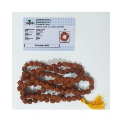 RUDRAKSHA MALA WITH LAB CERTIFICATE-ONLINE VERIFIED-108+1 BEADS-100% ORIGINAL & NATURAL-8MM RUDRAKSH POOJA MALA