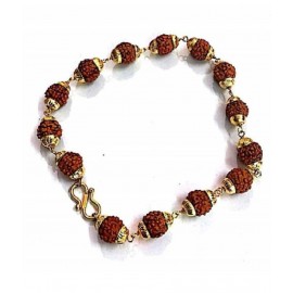 RUDRAKSHA WITH GOLDEN CAPS BRACELET