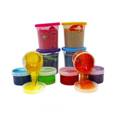 Rabbit Gift Pack Sand 500gms + Metallic Party Pack Slime Multicolor Combo Pack |Sand for kids boys girls | Kids Playing Sand|Kinetic Sand|Sand Clay with Shapes | Bring Beach feeling at Home| Slime Toy for kids| Putty Toy|Multicolor| Age 3