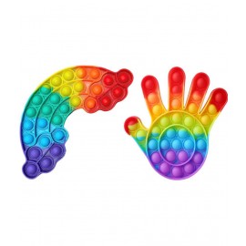 Rainbow & hand popit combo pack of 2 popit For Girls And Boys Best Fidgets Puppets Toys Finger Popping Toys For Kids Pop Up Pop Sound Toys Popit Game Fidget Set Best Novelty Gifts  (Multicolor)