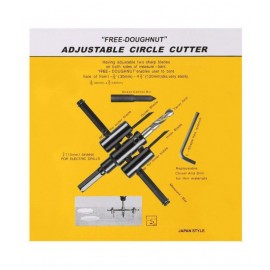 Rangwell - Adjustable Metal Wood Circle Cutter Kit Hole Saw Drill Bit DIY Tool 30-120mm