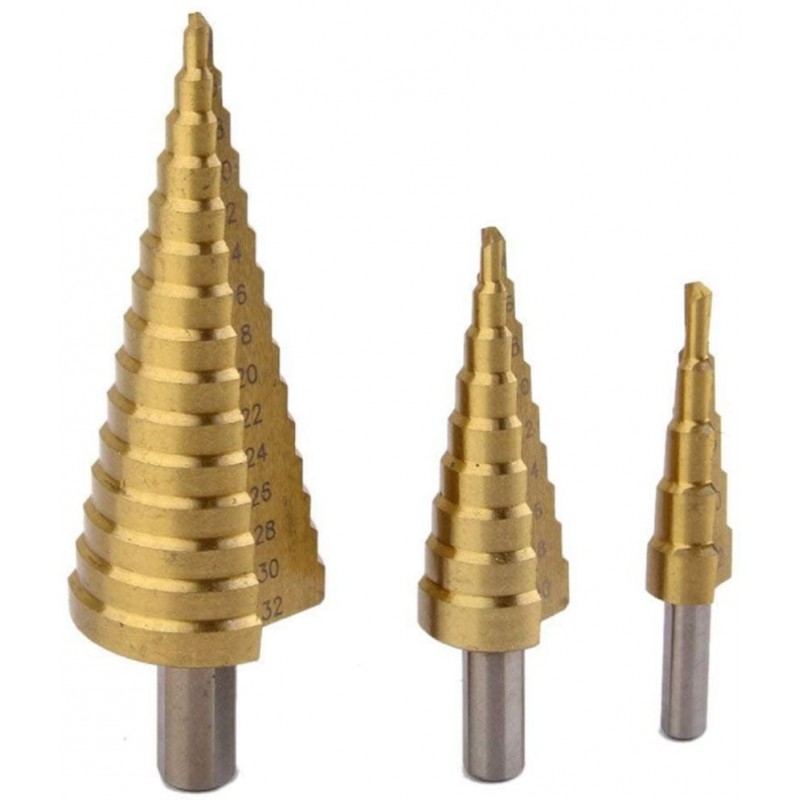 Rangwell  3X Large Titanium HSS -Step Cone Drill Hex Shank Hole Cutter Drilling Tool