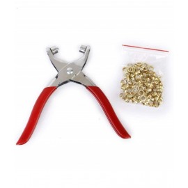 Rangwell  GRO mmet Rivets Eyelet Setting Pliers Tool for Bags Shoes Leather Belt (red Grip)