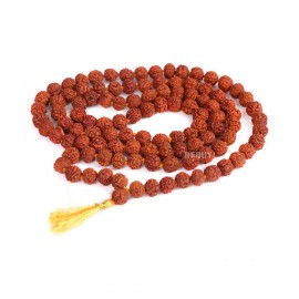 Rashi Fashion Natural Five Face -Panch Mukhi Rudraksha Mala-Rudraksha 7 MM Beads Rosary for Jaap